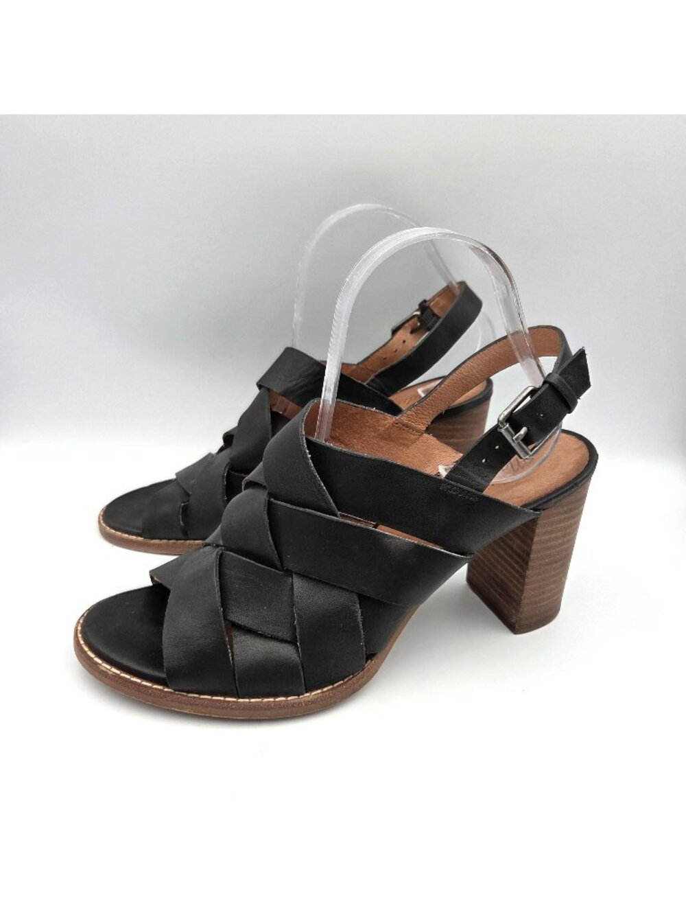 Madewell The Cindy Sandals Womens 9.5 Black Leather Slingback Preppy Boho